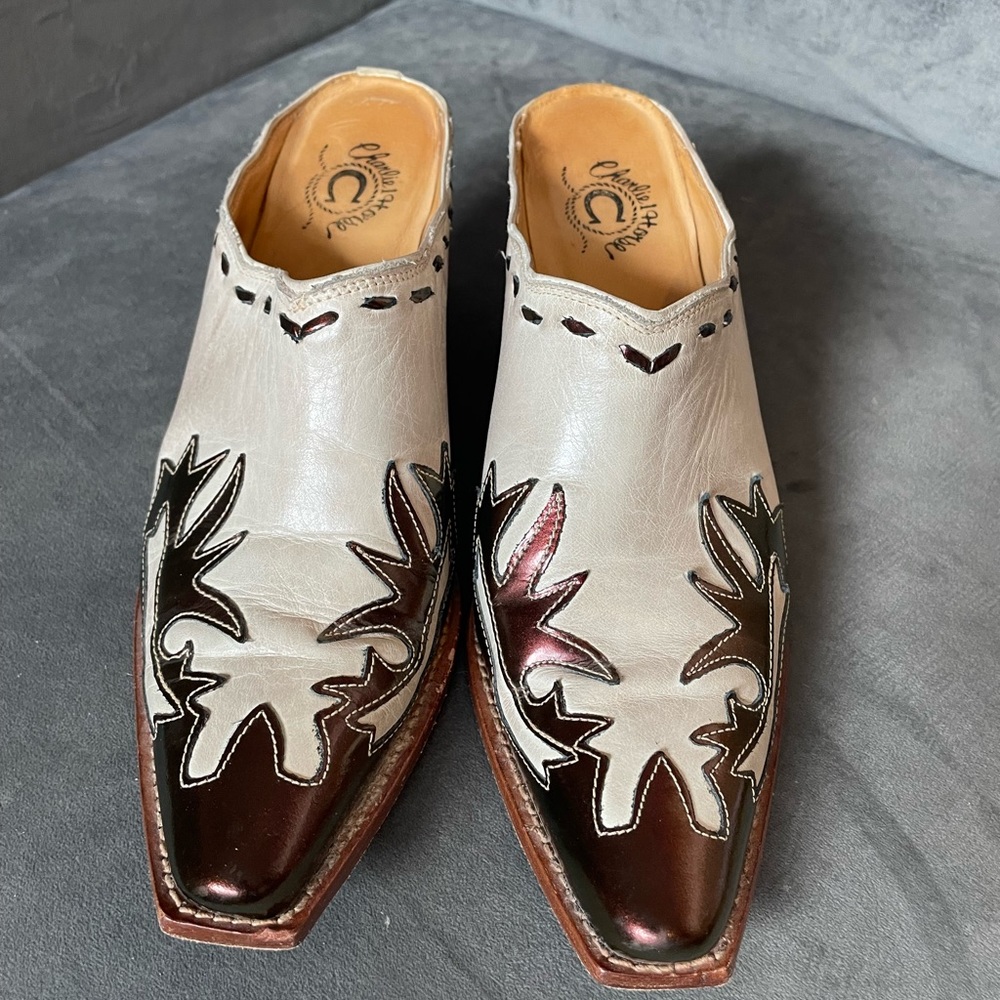 RARE charlie 1 horse lucchese mules womens 7.5